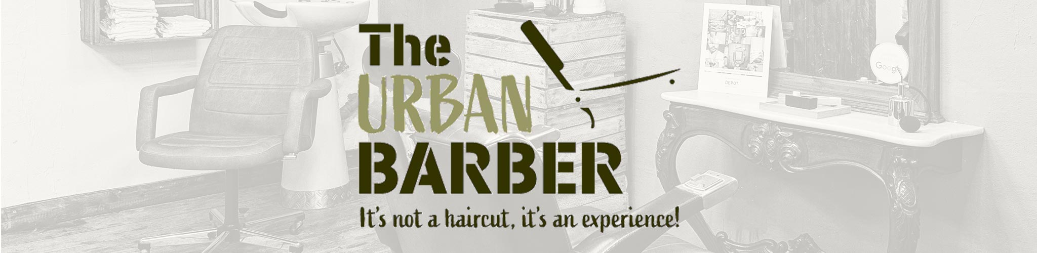 Headerbild inklusive Logo von the Urbanbarber Shop